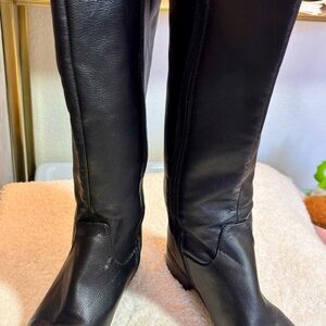 Women's Black Over-the-Knee Leather Boots